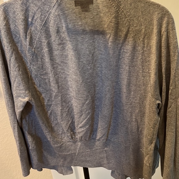 Eddie Bauer Light Gray Open Front Shrug Cardigan Sweater Women’s Large Knit - Picture 5 of 6